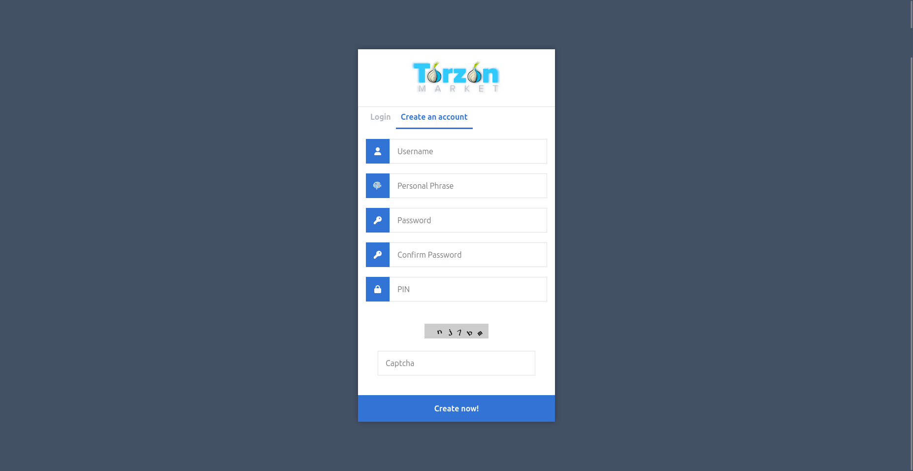 Torzon Account Registration